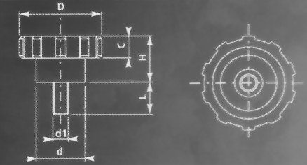 10 point handwheel male thread design